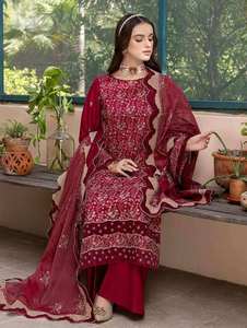 Robe Salwar Kameez droite pour femmes, vêtements fantaisie indiens/pakistanais, coton et soie, toutes saisons, haute qualité, lavable, couleurs personnalisées - Product Image 4