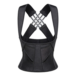 Penyangga Punggung Korektor Postur dari Bahan Nilon Katun yang Dapat Disesuaikan, Tahan Lama, dan Bernapas untuk Pria Wanita, Sabuk Penopang Bahu dan Punggung untuk Fitness, Model Tarik - Product Image 1