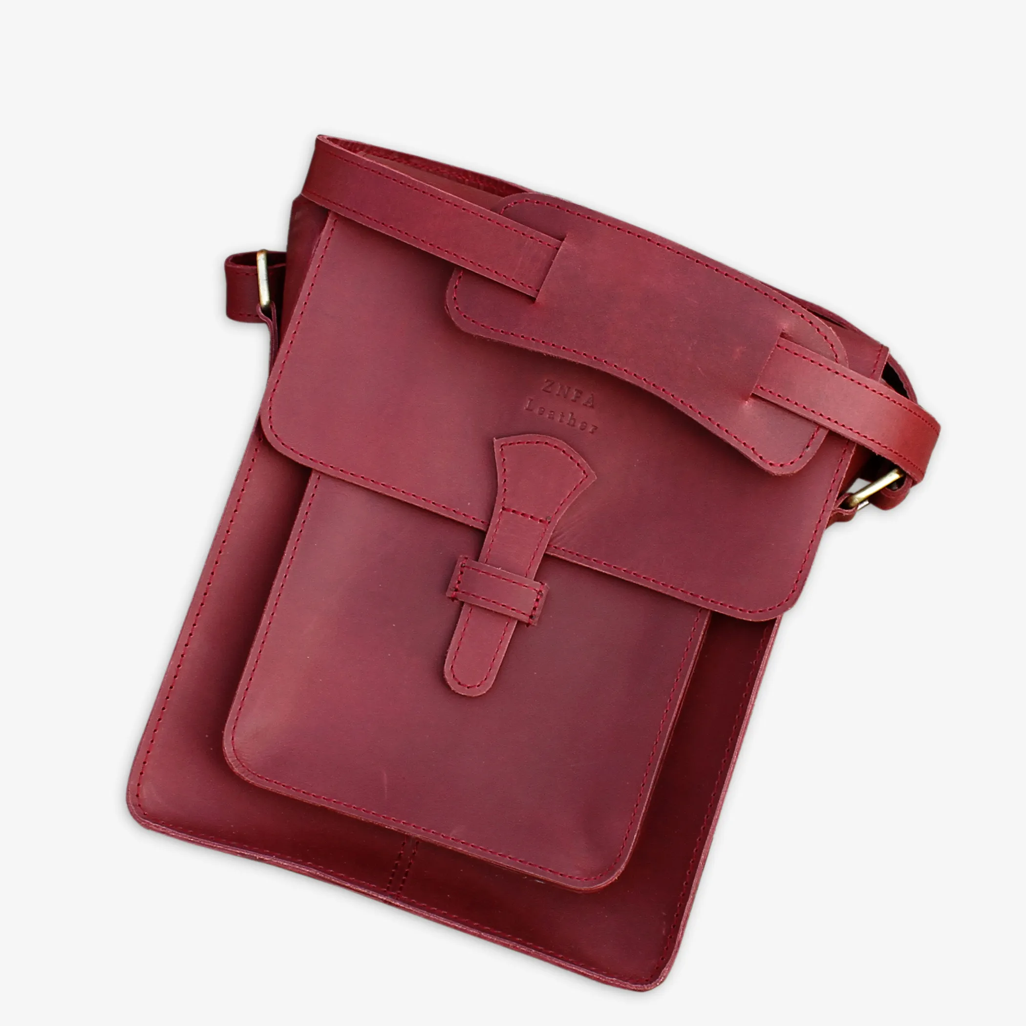 Vintage Genuine Leather Flap Bag Cross Body Shoulder Satchel Bag Crazy Horse Leather Small Messenger Bag for Men