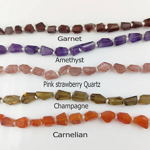 Cornaline facettes coupées pépites de pierres précieuses brins de perles - Product Image 6