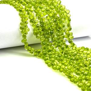 Cuentas de peridoto de lágrima facetadas de 4 pulgadas, forma de gota de 4x6mm para la fabricación de joyas - Product Image 2