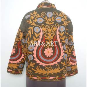 Veste unisexe indienne bohème en coton 100% matelassée et brodée Cotrise, nouveau motif de haute qualité, respirante, écologique, pièce antique - Product Image 5