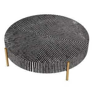 Nouvelle table basse artisanale en nacre avec support métallique, design moderne, luxe, multifonctionnelle, écologique, vente en gros Inde - Product Image 1