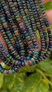 Hilo largo 16 pulgadas AAA Welo Fire Opal Rondelles Genuine Etíope Black Opal Faceted 4-6 MM Cuentas de piedra natural - Product Image 2