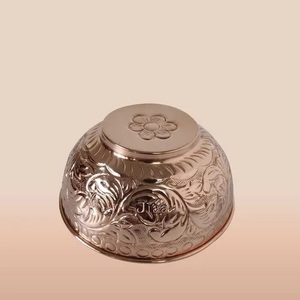 Tazón de Lujo para Servir Helado de Cobre Puro Ecológico Pulido con Diseño Grabado, Ideal para Hogar, Hotel, Cafetería y Restaurante - Product Image 1