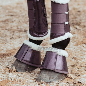 Bottes de protection cheval cloche avec extérieur en cuir PU respirant avec doublure en polyester teddy pour l'entraînement et la compétition - Product Image 2