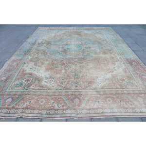 Alfombra Vintage Extra Grande de 9.4x12.7 pies (286x387 cm), Alfombra Turca de Lana con Diseño Floral Azul - Product Image 1