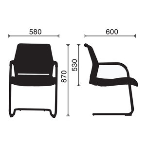Chaise de bureau Joey haut de gamme en maille avec accoudoirs fixes, idéale pour les salles de conférence - Product Image 4