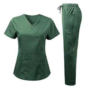 Uniformes d'hôpital de soins infirmiers de la meilleure qualité Scrubs Suit V Neck Short Sleeve Scrub Uniformes Sets For Pharmacy & Clinics - Product Image 1
