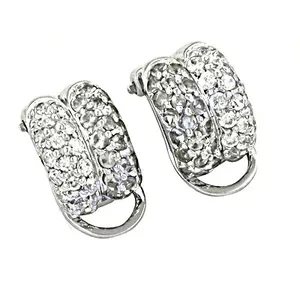 Pendientes de Cristal Plateado para Mujer de Uso Diario con Circonita Cúbica, Joyería Elegante - Product Image 1