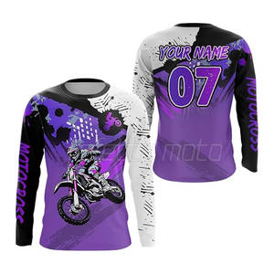 Diseño de manga larga de alta calidad disponible en pedido a granel Camiseta de motocross de poliéster hecha en Pakistán - Product Image 3