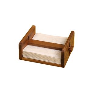 Porte-serviettes rond fait à la main avec couvercle en bois d'acacia, organisateur de serviette, boîte à mouchoirs - Product Image 6