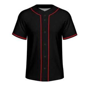 Nueva Llegada, Uniforme Deportivo con Logotipo de Equipo de Moda, Jersey de Béisbol, Diseños OEM, Jersey de Béisbol Negro Transpirable Personalizado - Product Image 3