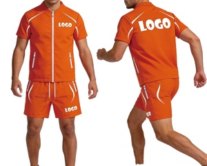 Custom Clothing Manufacturers Tracksuits Summer Nylon Windbreaker <b>Jacket</b> <b>Short</b> Set Zip Up Long Sleeve Polo Shirt And <b>Shorts</b> Set - Product Image 1