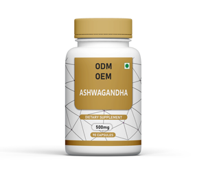 ผลิตภัณฑ์ฉลากส่วนตัว สารสกัดอัชวากันธาออร์แกนิก 90 แคปซูล อาหารเสริมเพื่อสุขภาพ บรรเทาความเครียด รับผลิตแบบ ODM OEM - Product Image 1
