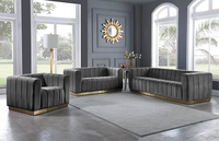 Ensemble Canapé Fauteuils Modernes Haut de Gamme 1 2 3 Places en Tissu Velours Meubles pour Décoration de Salon de Luxe Vente en Gros