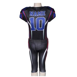 Tenues de football américain personnalisées de haute qualité, 100 % polyester, séchage rapide, respirantes, manches courtes, couleur unie - Product Image 4