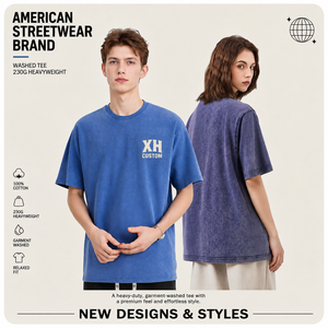 Camiseta de Manga Corta con Logotipo Personalizado, Impresión Serigrafiada, 230G, Estilo Vintage Lavado, 100% Algodón, Hombros Caídos, Unisex - Product Image 1