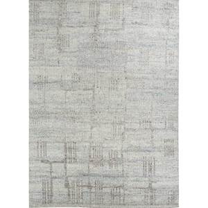 Alfombra de Lana Anudada a Mano Skwl-356, Color Azul Manifest, Diseño Clásico Abstracto para Sala de Estar, Alfombra Rectangular con Diseño de Diamantes para Pasillo, Ideal para Adolescentes - Product Image 1