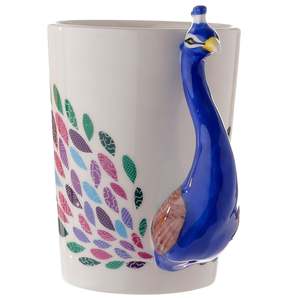 Taza Moderna con Diseño de Pavo Real, Asa 3D, Capacidad de 200ml/400ml, Antiderrames, Apta para Microondas, Estilo Nórdico, para Espresso, Regalos Empresariales - Product Image 4