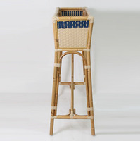 Pot Penyimpanan Rotan Modern Biru & Putih Paris Flower untuk Apartemen, Hotel, Ruang Tamu, Rumah, dan Kantor