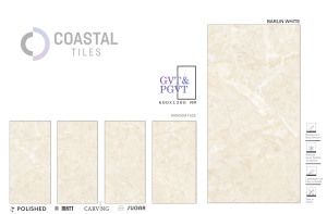 Barlin Premium 600x1200mm Baldosas de cerámica interior beige brillante Porcelana de 9mm de espesor para villas Diseño moderno - Product Image 5