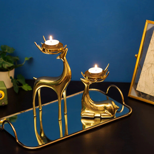 Portavelas decorativo de plata para el hogar, Hotel, restaurante, decoración, portavelas de Reno de Metal para la mejor venta - Product Image 3