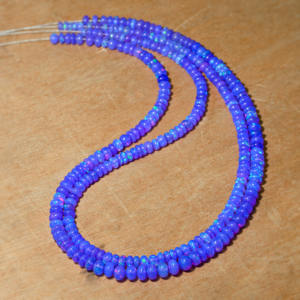 Perles d'opale éthiopiennes rondes faites à la main de haute qualité AAA+, taille des perles 3,5 mm, longueur du brin 8 à 16 pouces, couleur lavande naturelle, pour la création de bijoux - Product Image 2