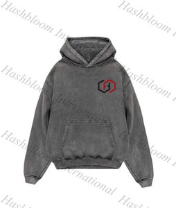 เสื้อสเวตเตอร์มีฮู้ดผ้าฝ้ายโพลีเอสเตอร์ระบายอากาศได้ดีสำหรับผู้ชาย100% ปกติผ้าถักย้อมสีล้วนสำหรับฤดูหนาว - Product Image 1