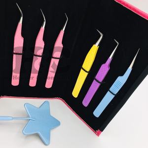 Ensemble de pinces à épiler pour extensions de cils, pinces personnalisées durables pour extensions de cils, pinces à épiler pour extensions de cils en marque privée, emballage en vison - Product Image 5