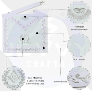 Fabricant professionnel d'aprons maçonniques, broderie personnalisée en fil de soie, insignes légers avec épingle de sécurité - Product Image 3