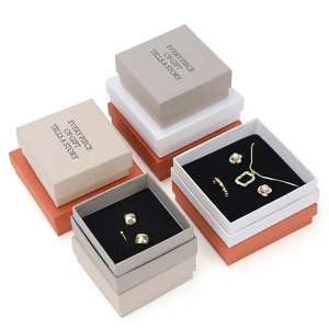 White Frosted Jewelry Storage Box Gray Ring Necklace Earrings Bracelet Packaging Box Orange Birthday Gift Wedding Gift Box