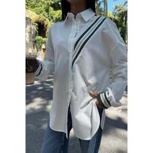 Camisa Casual Oversize de Popelina 3436 con Detalle de Banda - Product Image 4