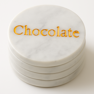 Sous-verres élégants en pierre d'étoile d'or pour les paramètres de table de luxe et la protection élégante de boisson avec la finition de marbre de la meilleure qualité - Product Image 3