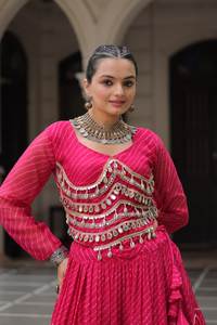 LAUNCHING NEW FESTIVE WEAR LEHENGA CHOLI FABRIC LEHERIYA PRINT WORK WITH ATTRACTIVE <b>GOTA</b> PATTI LACE - Product Image 5