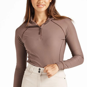 Camiseta de equitación de manga larga de lujo para mujer, mezcla de seda, suave, premium, para montar a caballo, de élite. - Product Image 4