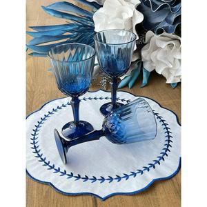 Calice blu cristallo Bella Set di 6