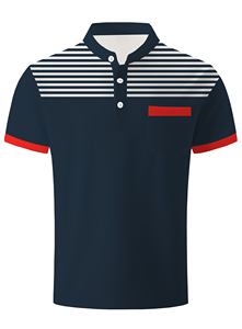 Polo informal de verano 2025 para hombre, camiseta a juego de colores de nuevo diseño, cuello corto a rayas, manga corta, pecho estampado - Product Image 2