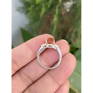925 <b>Silver</b> Honey Citrine Cabochon <b>Ring</b> Handmade Fine Jewelry with Oval Cut Stone Rhodium Plated for <b>Men</b> Everyday Wear - Product Image 5