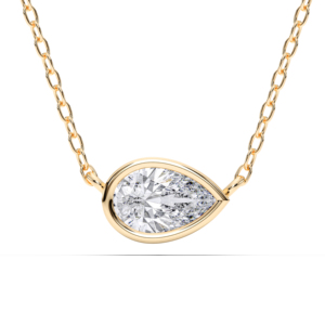 Conjunto de diamantes minimalistas modernos de 2,00 quilates, moissanita de corte de pera, colgante solitario hecho en platino 950 - Product Image 3