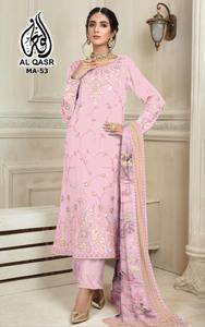 นักออกแบบล่าสุดการลําดับงานเย็บปักถักร้อยเทียม Georgette ทํางาน Kurti โดย Fab Zone - Product Image 5