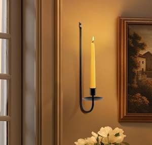 Candelabro de Pared Moderno de Lujo en Metal Negro Mate para Velas Cónicas, Decoración de Interiores para Hogar, Hotel o Bodas de Alta Gama - Product Image 5