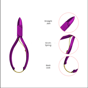 Coupe-ongles professionnel personnalisable belle pince à ongles dorée lame droite tranchante manucure pédicure acier inoxydable - Product Image 5