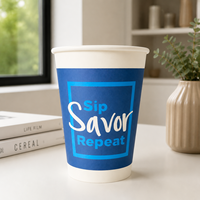 Gobelets à café personnalisés compostables professionnels avec couvercles, emballage écologique, gobelets en papier à paroi simple pour la restauration