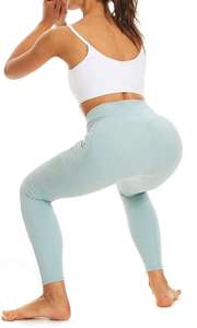 Women's Custom <b>V</b> Crossover High-Waisted Gym Athletic Yoga <b>Leggings</b> Solid Pattern Mid-<b>Waist</b> Workout Pants - Product Image 6