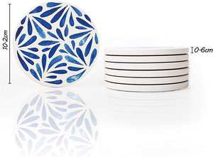 Ensemble de 6 sous-verres en céramique absorbante pour boissons, ronds, résistants à la chaleur et à l'humidité, protège-plats - Product Image 6