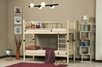 Lit superposé double en acier de luxe VAYA pour dortoir scolaire et chambre à coucher, meubles pour enfants et étudiants multicolores avec échelle