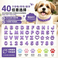 Breloques pour collier d'animaux de compagnie, étiquettes alphabet et chiffres pour noms personnalisés de chiens et chats, accessoires pour animaux, décoration de collier DIY, vente en gros