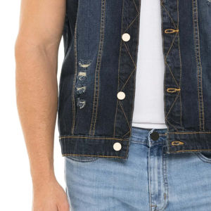Chaleco vaquero para hombre, los mejores precios, diseño frontal y trasero informal, talla grande, uso en invierno y verano, Top de tela de cuero - Product Image 4