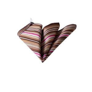 ผ้าแจ็คการ์ดถักลายสี่เหลี่ยมสีน้ำตาลครีมสีชมพู - Product Image 1